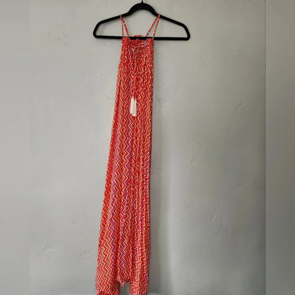Natalie Martin Marliene Rayon Dress in Zig Zag Aperol sz Medium - Picture 1 of 8